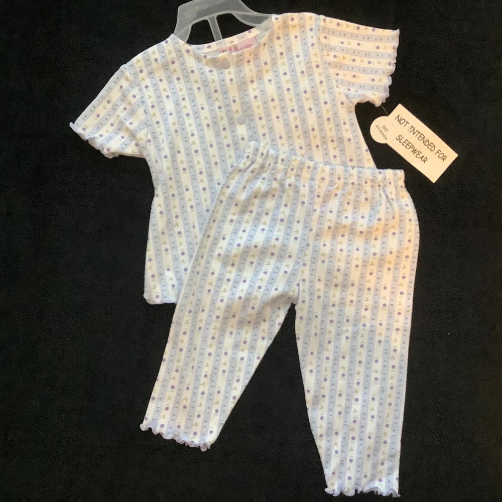 Baby Blue Striped Pant Set